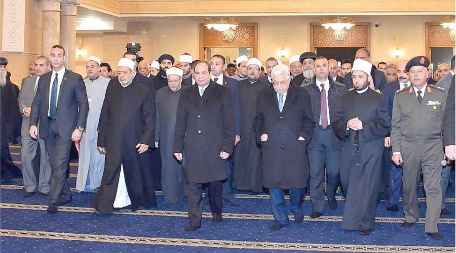 الرئيس السيسي فى افتتاح مسجد الفتاح العليم بحضور كبار الشخصيات